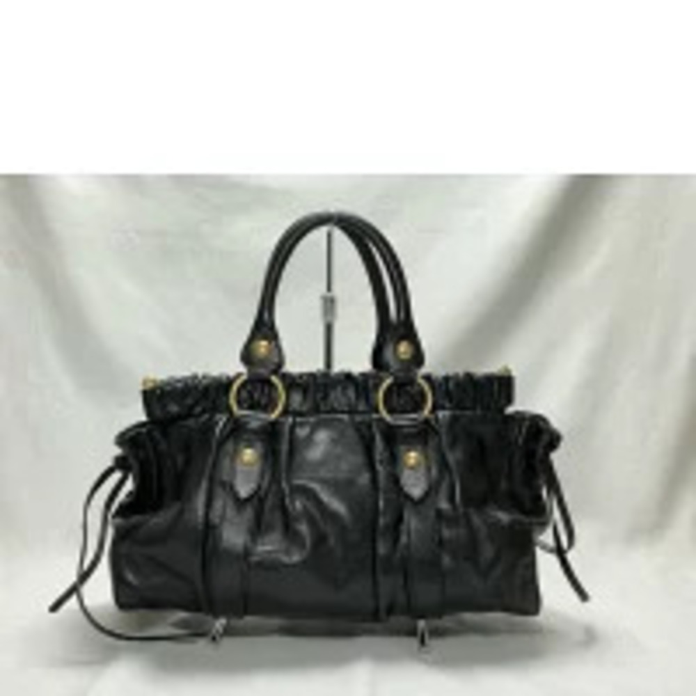 Miu Miu B Lux Vitello Handbag Black